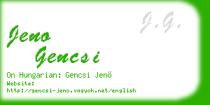 jeno gencsi business card