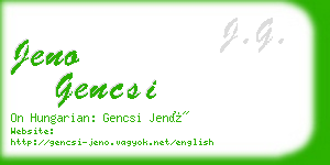 jeno gencsi business card